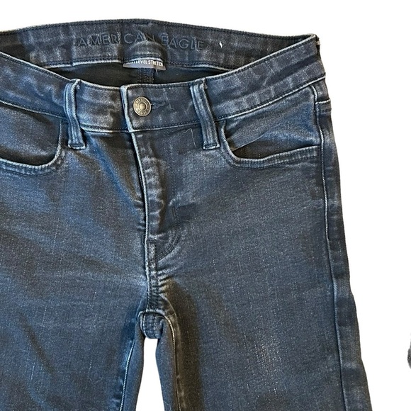 Black American Eagle skinny Jeans Size 0 Regular 🖤 - Picture 2 of 7